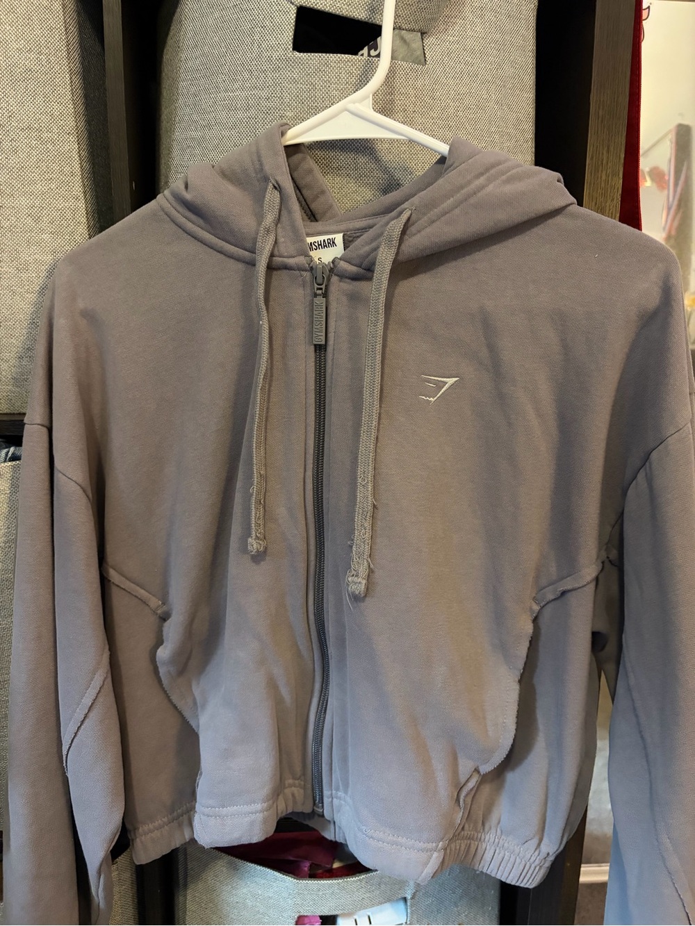 Gymshark Mauve Gray Full-Zip Hoodie